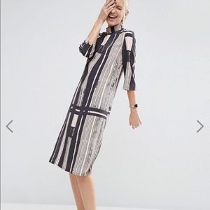ASOS CONTEMPORARY STRIPPED DRESS
